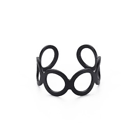 Men's Iron Cuff Finger Rings, Open Rings, Cadmium Free & Lead Free, Oval