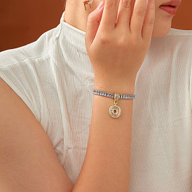 Модные латунные браслеты с подвесками из прозрачных кубических цирконий с микропаве, теннисные браслеты со стразами для женщин, буквы