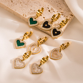 Chic Heart-shaped 18K Gold Stainless Steel Earrings for Women - Fashionable, Elegant and Lightweight Jewelry Accessories