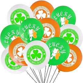 12Pcs Rubber Inflatable Balloon, for Saint Patrick's Day Party Festival Home Decorations
