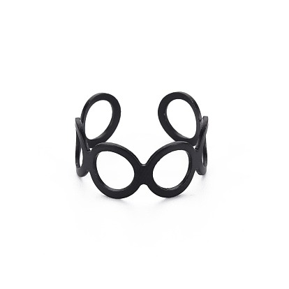 Men's Iron Cuff Finger Rings, Open Rings, Cadmium Free & Lead Free, Oval