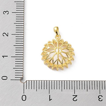 925 Sterling Silver Micro Pave Clear Cubic Zirconia Pendant Cabochon Settings, Open Back Settings, Flower