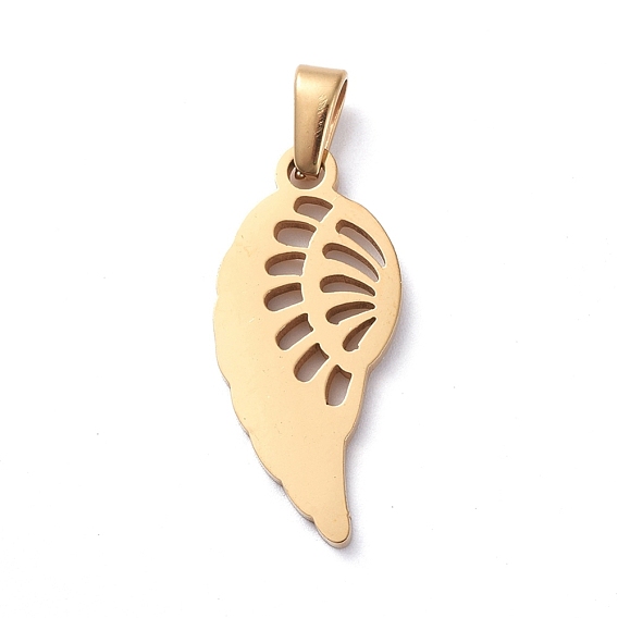 304 Stainless Steel Pendants, Leaf