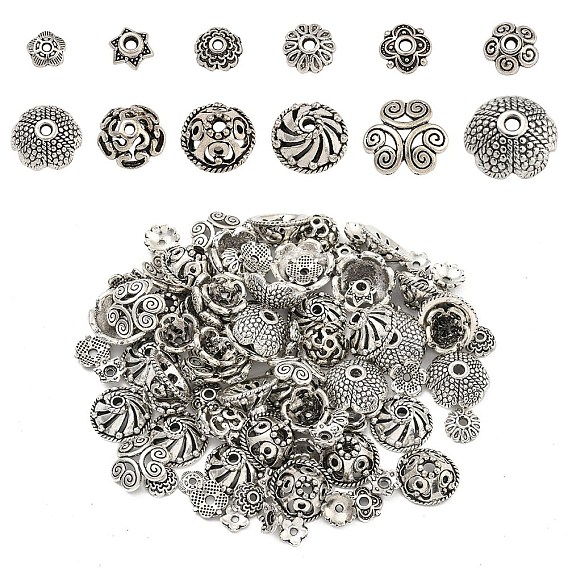 120шт 12 стили колпачки из сплава в тибетском стиле