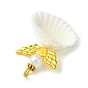 Spiral Shell Angel Pendants, Angel Charms with Alloy Wing