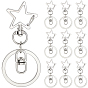18шт. сплав поворотные застежки для брелка, Сердце и звезда