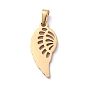 304 Stainless Steel Pendants, Leaf