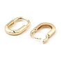 Brass with Cubic Zirconia Hoop Earrings, Oval