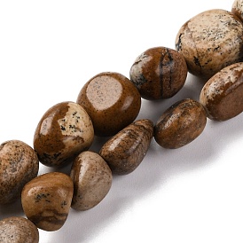 Natural Picture Jasper Beads Strands, Nuggets, Tumbled Stone