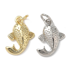 Латунные подвески серии «Океан», подвески-рыбки с кольцами для прыжков, стойки покрытие, без кадмия и без свинца, долговечный