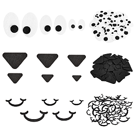 60шт. 3 стили фетровых кукол: рот, глаза и нос, для поделок куклы игрушки кукольные плюшевые животные изготовление