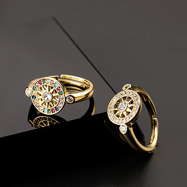 Exquisite and fashionable six-pointed star ring for women full of diamonds and versatile open ring