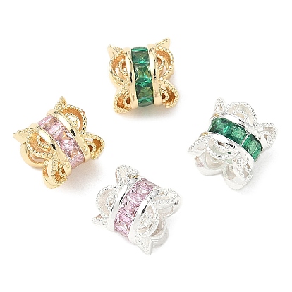 Латунные микро проложить Цирконий Европейский бисером, долговечный, бусины с большим отверстием