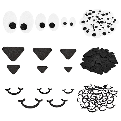 60шт. 3 стили фетровых кукол: рот, глаза и нос, для поделок куклы игрушки кукольные плюшевые животные изготовление