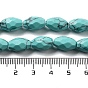 Synthetic Turquoise Beads Strands, Faceted Rice