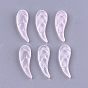 Transparent Spray Painted Glass Pendants, Leaf