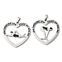 304 нержавеющей стальной эмали подвески, сердце с подвесками-пловцами, без свинца, без кадмии и без никеля