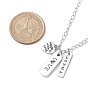 Valentine's Day Alloy and 201 Stainless Steel Word Love Pendants Necklace, Brass Cable Chains