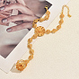 Brass Sunflower Single Finger Ring Bracelets for Women Party Wedding Elegant Jewelry