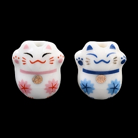 Печатные ручной фарфоровые бусы, Maneki Neko