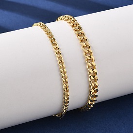 Браслеты-цепочки из латуни для женщин и мужчин, стойки покрытие, долговечный, без свинца и без кадмия