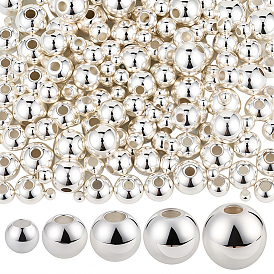 250шт 5 стили стойка покрытие латунные распорные бусины, долговечный, круглые