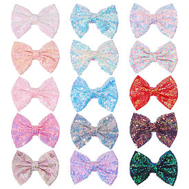 15шт. полиэстер и бантики с пайетками, украшение для шитья своими руками, градиент цвета