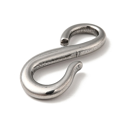 Tibetan Style 304 Stainless Steel S Hook Clasps, for Bracelets Making
