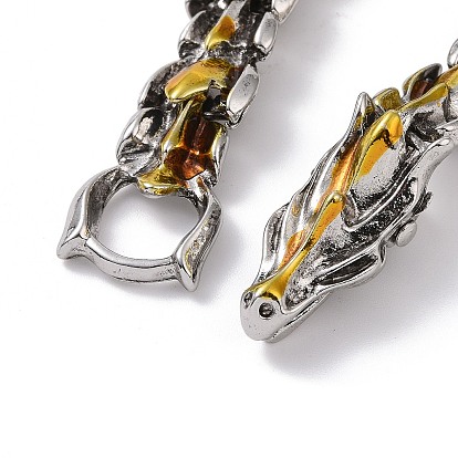 Two Tone 201 Stainless Steel Dragon Link Chain Bracelets for Men