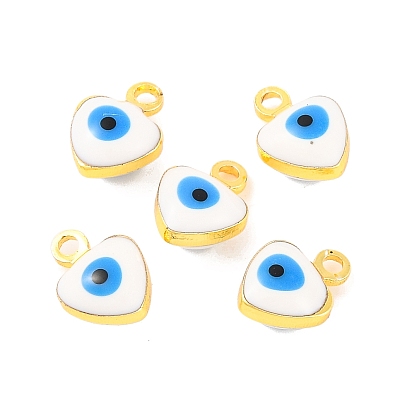 Латунные подвески, с эмалью, сердце с сглаза, долговечный