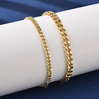 Браслеты-цепочки из латуни для женщин и мужчин, стойки покрытие, долговечный, без свинца и без кадмия