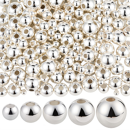 250шт 5 стили стойка покрытие латунные распорные бусины, долговечный, круглые
