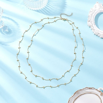 Латунные двухслойные ожерелья, ожерелья с закрученной цепочкой