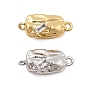 Латунные застежки из прозрачного кубического циркония с микропаве, без кадмия, без никеля и без свинца