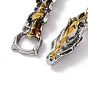 Two Tone 201 Stainless Steel Dragon Link Chain Bracelets for Men