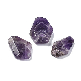 Natural Amethyst Beads, No Hole/Undrilled, Faceted, Nuggets