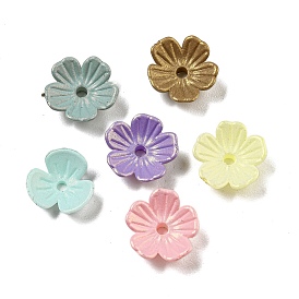 Opaque Acrylic Beads Caps, 3/5 Petals Flower