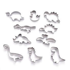 Stainless Steel Mixed Dinosaur Shaped Cookie Candy Food Cutters Molds, for DIY, Kitchen, Baking, Kids Dinosaur Theme Birthday Party Supplies Favors