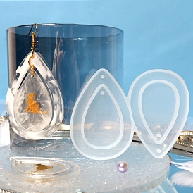 DIY Silicone Teardrop Pendant Molds, Resin Casting Molds, for UV Resin, Epoxy Resin Craft Making