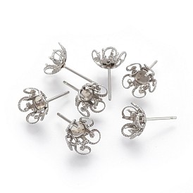 304 Выводы серьги из нержавеющей стали шпилька, цветок