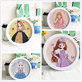Princess Pattern Cartoon Style DIY Diamond Painting Kits for Beginners, Including Resin Rhinestone Bag, Diamond Sticky Pen, Tray Plate & Glue Clay