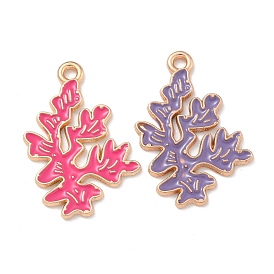 Подвески из эмали и сплава, золотой свет, без кадмия и без свинца, коралловый шарм