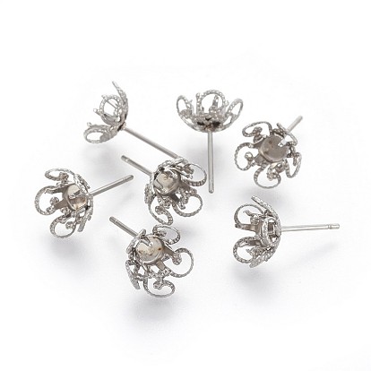304 Выводы серьги из нержавеющей стали шпилька, цветок