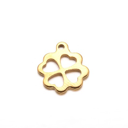 Trébol 304 dijes de acero inoxidable con revestimiento iónico (IP), 12x10x1 mm, agujero: 1 mm