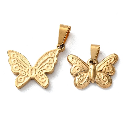 201 подвески из нержавеющей стали, бабочки прелести, вакуумное покрытие pvd