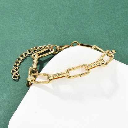 304 женские браслеты-цепочки со звеньями из нержавеющей стали, прямоугольные, вакуумное покрытие pvd