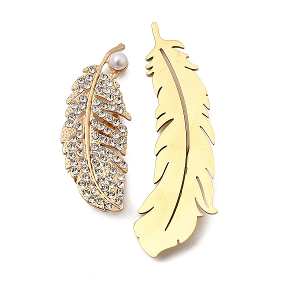 2 шт. 2 цвета 201 булавка для лацкана из нержавеющей стали в виде пера, креативный значок для рюкзака