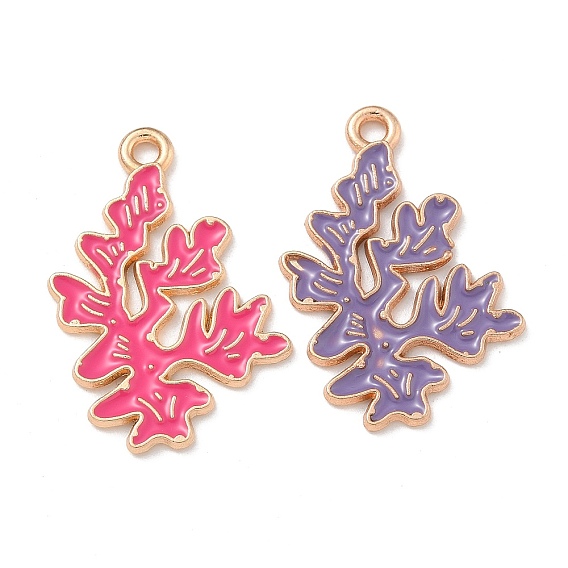 Подвески из эмали и сплава, золотой свет, без кадмия и без свинца, коралловый шарм