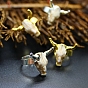 Resin Cattle Adjustable Rings, Brass Ring