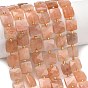 Натуральный Sunstone бисер пряди, квадратный, граненые, с бисером